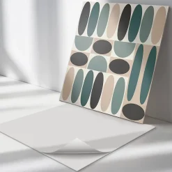 Wallfluent Panneau Décoratif Mural 50x50 cm Motif De Formes Ovales 4 pièces- Lambris Mural