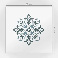 Wallfluent Panneau Décoratif Mural 50x50 cm Motif Floral Symétrique 4 pièces- Lambris Mural