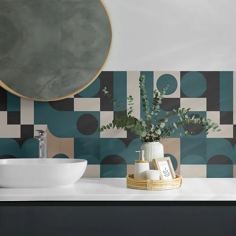Wallfluent Lambris Mural<Panneau Décoratif Mural 50x50 cm Formes Abstraites 4 pièces