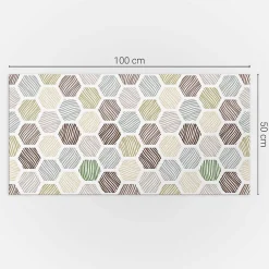 Wallfluent Panneau Décoratif 100x50 cm Géométrie Dans Les Carrés 1 pièce- Lambris Mural