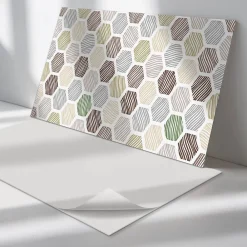 Wallfluent Panneau Décoratif 100x50 cm Géométrie Dans Les Carrés 1 pièce- Lambris Mural
