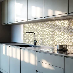 Wallfluent Panneau Décoratif 50x50 cm Motif Géométrique Avec Des Étoiles 4 pièces- Lambris Mural