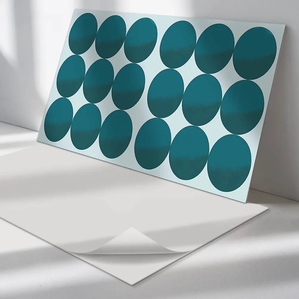 Wallfluent Panneau Décoratif 120x60 cm Géométrie Des Cercles Et Des Carrés 1 pièce- Lambris Mural