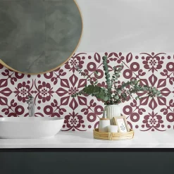Wallfluent Panneau Décoratif 100x50 cm Motif Végétal Avec Ornements 1 pièce- Lambris Mural