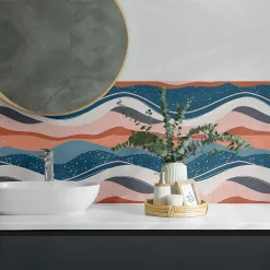 Wallfluent Lambris Mural<Panneau Décoratif 50x50 cm Vagues Aux Motifs Abstraits 4 pièces