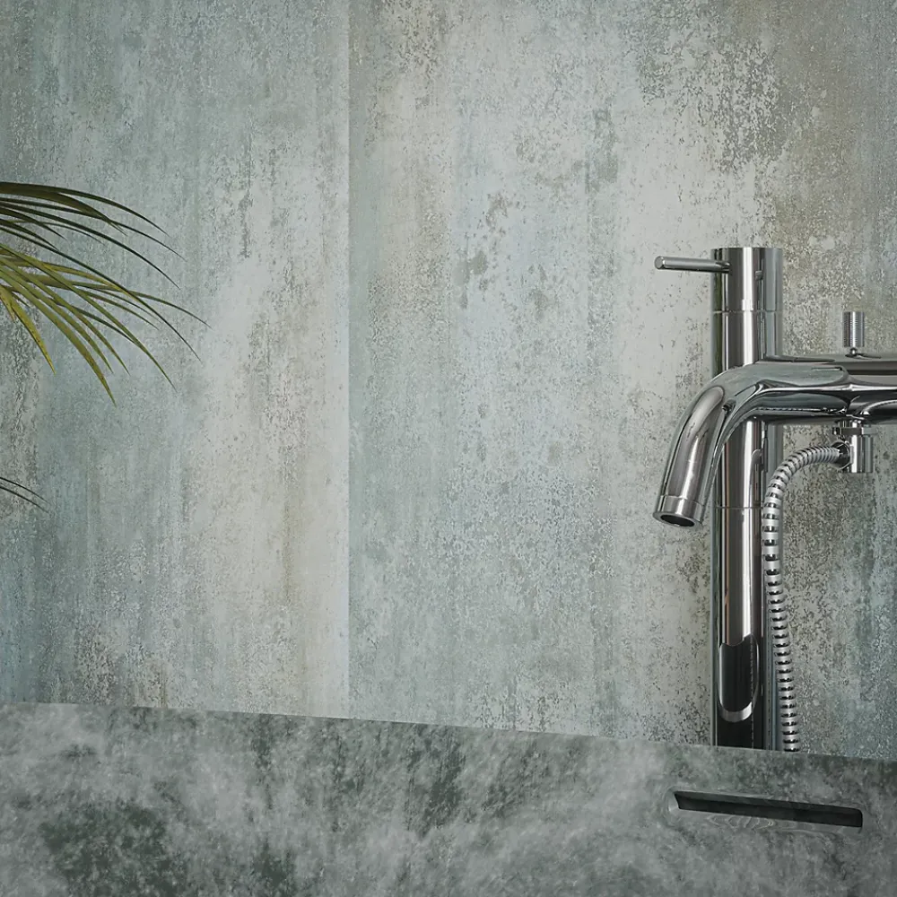 Mon Marché Déco Panneau Mural De Salle De Bains<Panneau Douche PVC Minéral - L. 240 x l. 100 x ép. 1 cm