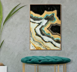 Mauro Ferretti Panneau Tasseau Bois<Panneau en verre abstrait avec cadre multicolore cm 80x3,5x120
