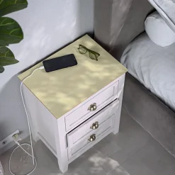 Mon Marché Déco Panneau MDF Plaqué - Frêne - 60 x 60 cm- Panneau Bois, Osb, Mdf