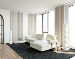 Quiet Wall Panneau Mural Acoustique en Bois - 240x60,5x2,2 cm - Chêne Clair - A Lattes - Panneau Tasseau de Bois Naturel- Panneau Tasseau Bois
