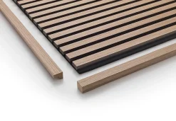 Quiet Wall Panneau Mural Acoustique en Bois - 240x60,5x2,2 cm - Chêne Clair - A Lattes - Panneau Tasseau de Bois Naturel- Panneau Tasseau Bois