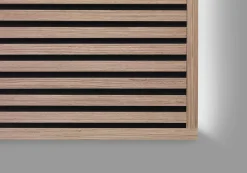 Quiet Wall Panneau Mural Acoustique en Bois - 240x60,5x2,2 cm - Chêne Clair - A Lattes - Panneau Tasseau de Bois Naturel- Panneau Tasseau Bois