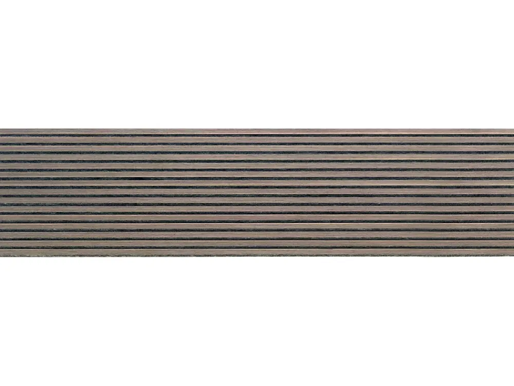 Quiet Wall Panneau Mural Acoustique en Bois - 240x60,5x2,2 cm - Chêne Foncé - A Lattes - Panneau Tasseau de Bois Naturel- Panneau Tasseau Bois