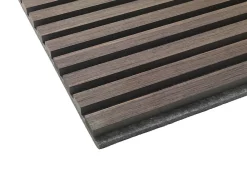 Quiet Wall Panneau Mural Acoustique en Bois - 240x60,5x2,2 cm - Chêne Foncé - A Lattes - Panneau Tasseau de Bois Naturel- Panneau Tasseau Bois