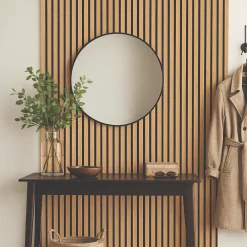 Wood&Sens Panneau mural acoustique tasseaux MDF placage chêne véritable , L.267 cm x l.57,25 cm x Ep. 19 mm- Panneau Tasseau Bois