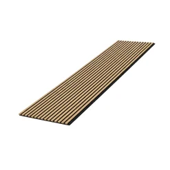 Wood&Sens Panneau mural acoustique tasseaux MDF placage chêne véritable , L.267 cm x l.57,25 cm x Ep. 19 mm- Panneau Tasseau Bois