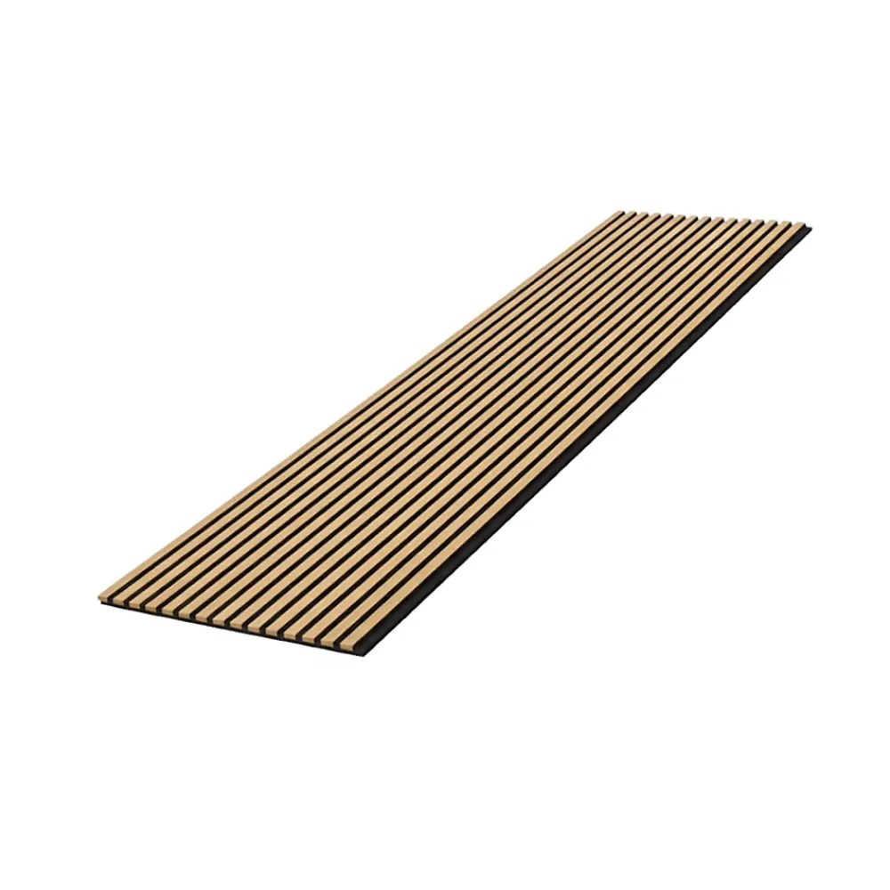 Wood&Sens Panneau mural acoustique tasseaux MDF placage chêne véritable , L.267 cm x l.57,25 cm x Ep. 19 mm- Panneau Tasseau Bois
