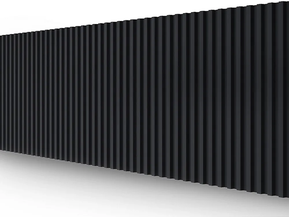 Vente-unique Panneau Mural Décoratif<Panneau mural 3D - Pack de 2,83 m² - Noir - Lot de 8 pièces - CLINTON