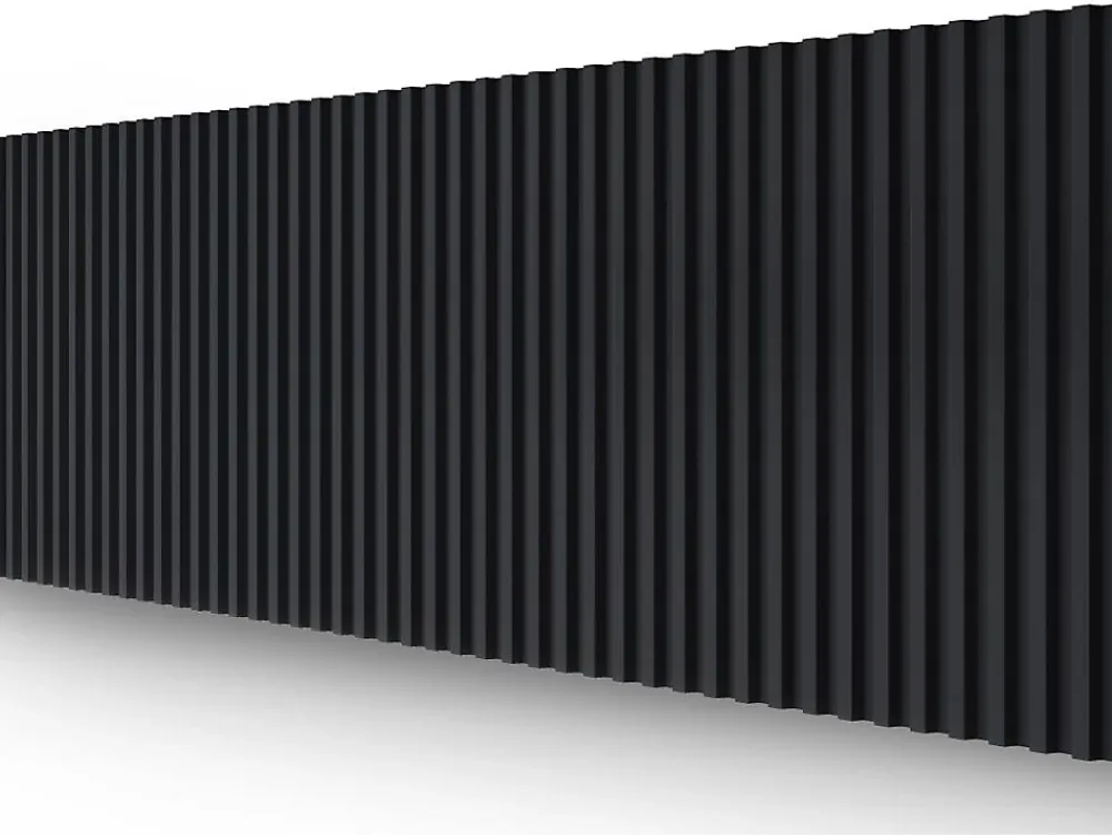 Vente-unique Panneau Mural Décoratif<Panneau mural 3D - Pack de 2,83 m² - Noir - Lot de 8 pièces - CLINTON