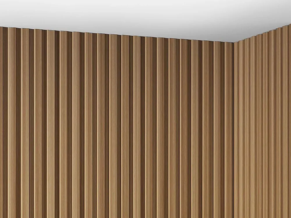 Vente-unique Panneau mural 3D - Pack de 3,71 m² - Coloris bois naturel - Lot de 8 pièces - TATIANA- Panneau Mural Décoratif