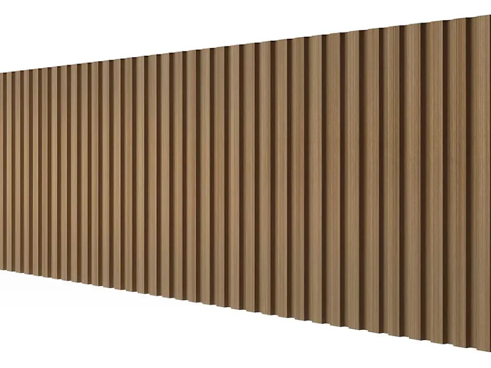 Vente-unique Panneau mural 3D - Pack de 3,71 m² - Coloris bois naturel - Lot de 8 pièces - TATIANA- Panneau Mural Décoratif