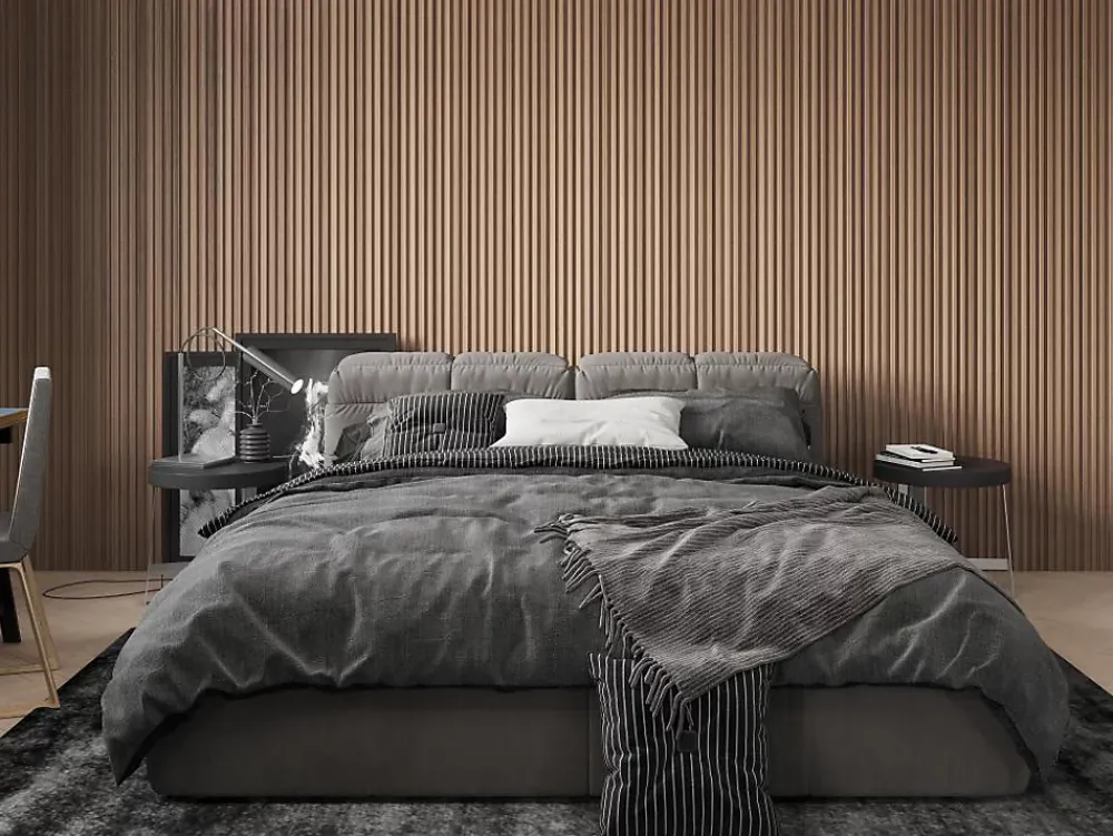 Vente-unique Panneau mural 3D - Pack de 3,71 m² - Coloris bois naturel - Lot de 8 pièces - TATIANA- Panneau Mural Décoratif