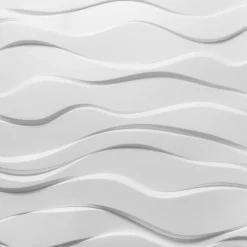 Panneau mural 3D blanc en polystyrène Vertigo motif Vagues en relief 60x60 cm Ép.9 mm- Plaquette De Parement|Plaquette De Parement
