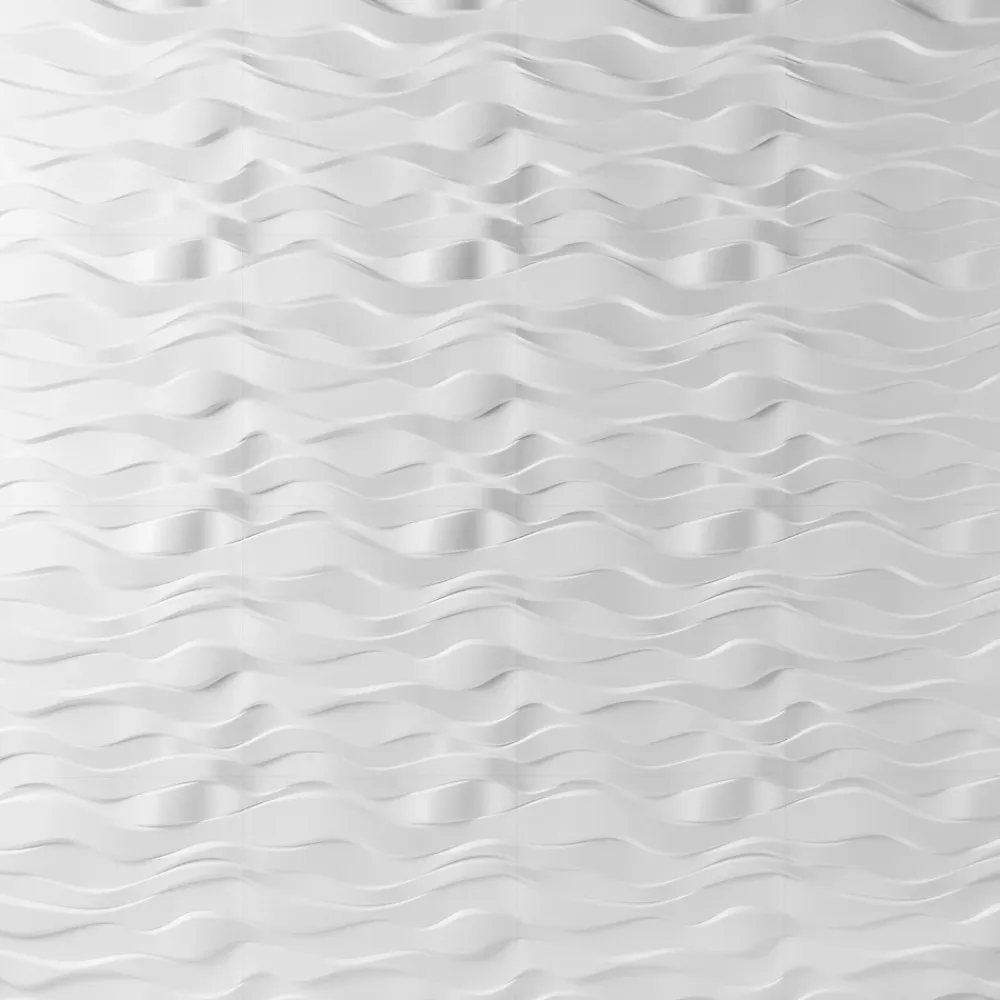 Panneau mural 3D blanc en polystyrène Vertigo motif Vagues en relief 60x60 cm Ép.9 mm- Plaquette De Parement|Plaquette De Parement
