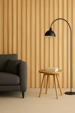 Hardwarexchange Panneau mural 3D en MDF massif Chene naturel mat de 2760 mm X 495 mm MICRO WAVY- Panneau Tasseau Bois