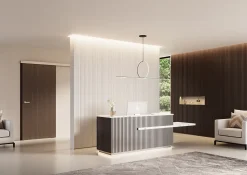 Hardwarexchange Panneau mural 3D MIDDLE WAVY 2760 x 750 x 12 mm chêne noir satiné- Panneau Tasseau Bois