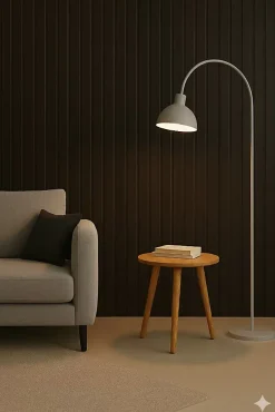 Hardwarexchange Panneau mural 3D MIDDLE WAVY 2760X750X12 mm chêne foncé satiné- Panneau Tasseau Bois