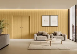 Hardwarexchange Panneau mural 3D MIDDLE WAVY 2760X750X12 mm chêne foncé satiné- Panneau Tasseau Bois