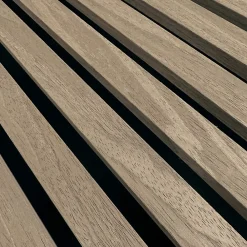 Lamelio Panneau Mural Décoratif (effet tasseaux) - Coloris Bois Naturel- Panneau Tasseau Bois