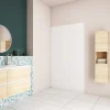 AICA Sanitaire Panneau Mural De Salle De Bains<Panneau mural de douche blanc 120x210cm,Panneaux muraux salle de bain habillage mural aluminium,avec 2 profilés de finition