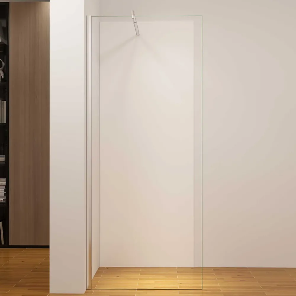 AICA Sanitaire Panneau mural de douche Blanc 90 x 210 cm mural aluminium avec 1 profile - Étanche, durable et facile à nettoyer- Panneau Mural De Salle De Bains
