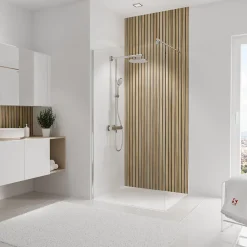 Schulte Tasseau Décoratif|Panneau Mural De Salle De Bains<Panneau mural de salle de bains l.100 x H.255 cm, effet tasseaux bois chêne vertical, DécoDesign Japandi