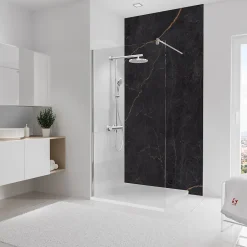 Schulte Panneau Mural De Salle De Bains<Panneau mural de salle de bain l.125 x H.255 cm, marbre anthracite et cuivre, DécoDesign