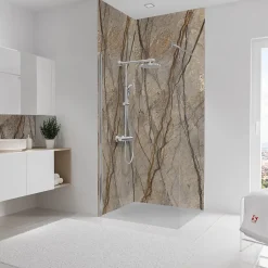 Schulte Panneau Mural De Salle De Bains<Panneau mural de salle de bain l.100 x H.255 cm, marbre marron, Décodesign vendu par 2