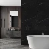 Decoon Panneau Mural Douche SPC/PVC Décor Marbre Noir satiné - 90x260cm - 2,34M²- Panneau Mural De Salle De Bains