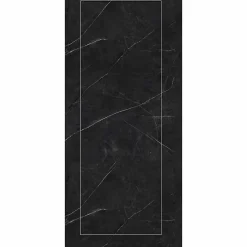 Decoon Panneau Mural Douche SPC/PVC Décor Marbre Noir satiné - 90x260cm - 2,34M²- Panneau Mural De Salle De Bains