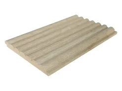 Vente-unique Panneau mural ondulé - Coloris bois naturel clair - Pack de 2,54 m² - Lot de 8 pièces - LIPOLA- Lambris Mural