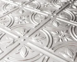 Innovera Decor Panneau Mural Décoratif<Panneau mural PVC 3D Empire argent 47 x 61,7 cm