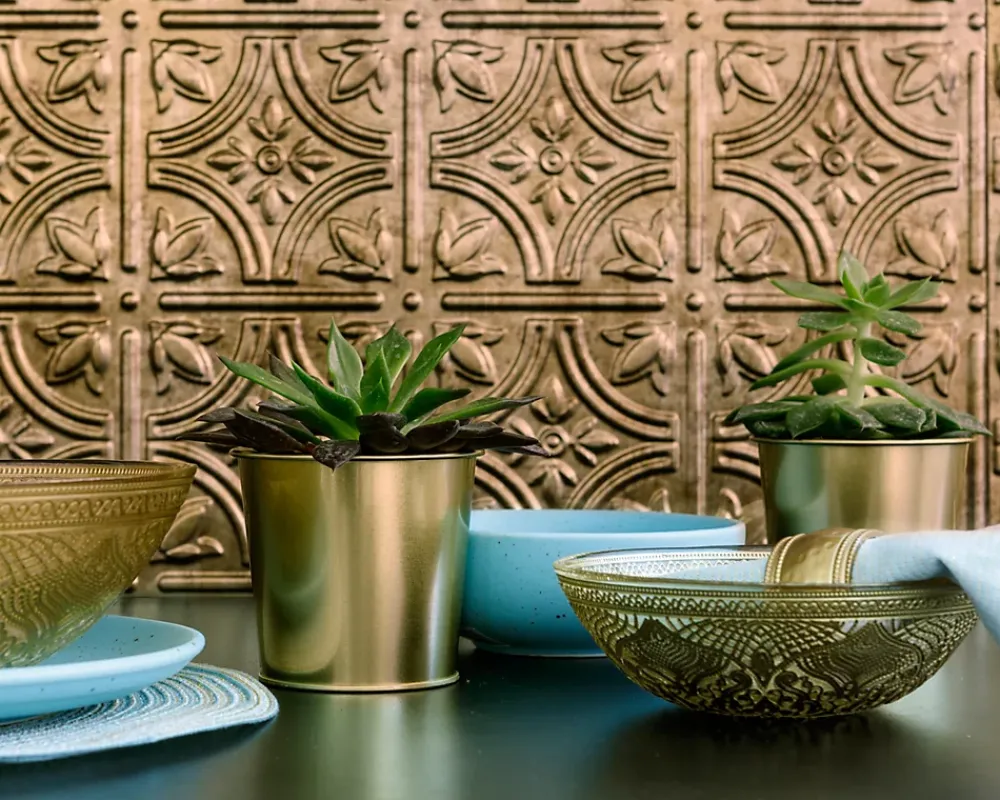 Innovera Decor Panneau mural PVC 3D Empire bronze 47 x 61,7 cm- Panneau Mural Décoratif