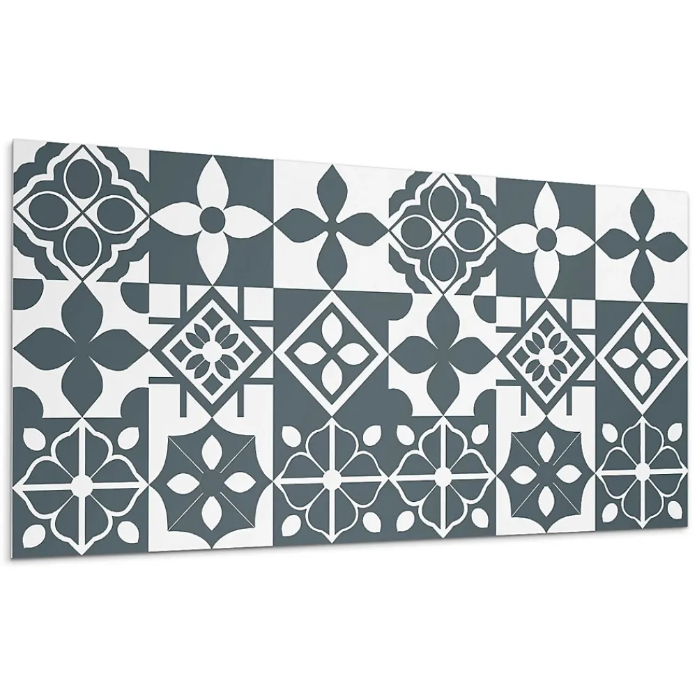 Wallfluent Panneau Mural PVC 100x50 cm Motif Floral Symétrique 1 pièce- Lambris Mural