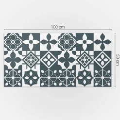 Wallfluent Panneau Mural PVC 100x50 cm Motif Floral Symétrique 1 pièce- Lambris Mural