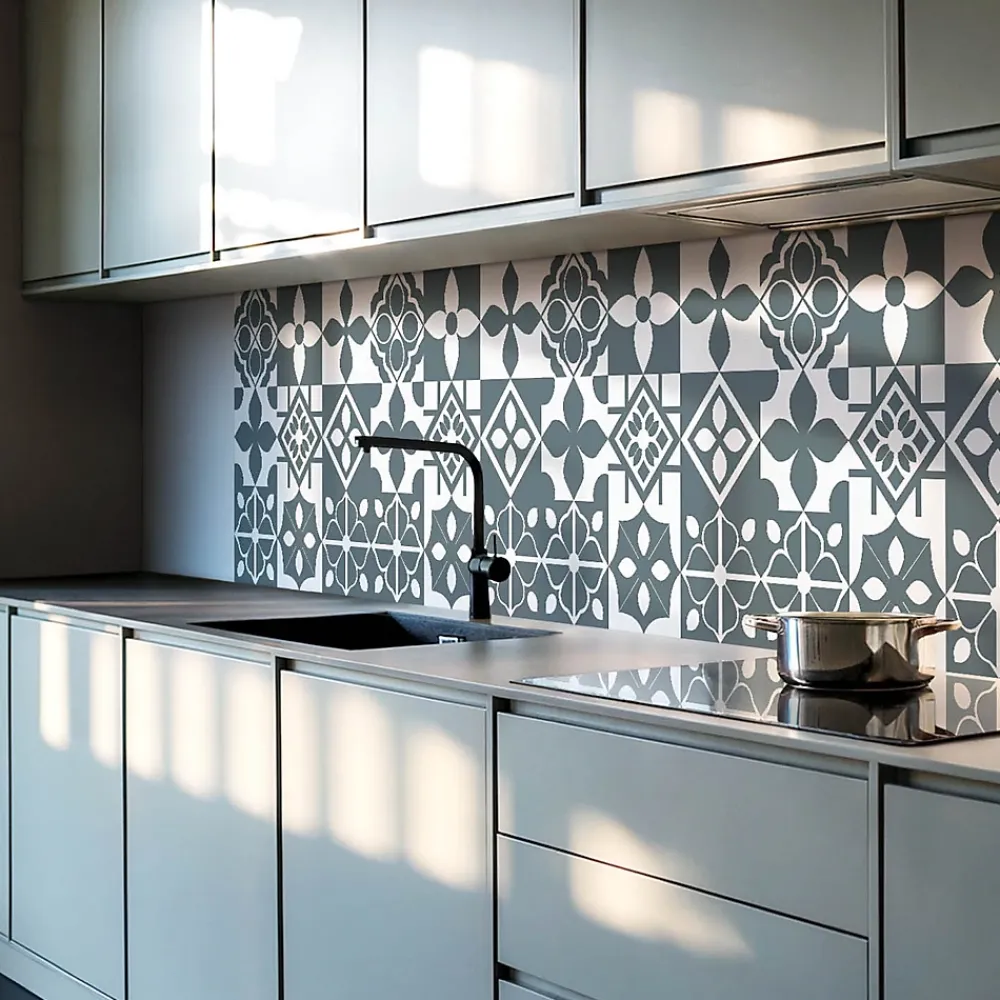 Wallfluent Panneau Mural PVC 120x60 cm Motif Floral Symétrique 1 pièce- Lambris Mural