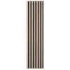 Decoon Panneau mural tasseau bois 120 x 30 x 1 cm - Lamelles chêne clair véritable fond noir 0,36 m²- Panneau Tasseau Bois