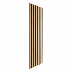 Decoon Panneau mural tasseau bois 120 x 30 x 1 cm - Lamelles chêne clair véritable fond noir 0,36 m²- Panneau Tasseau Bois