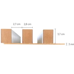 Decoon Panneau mural tasseaux bois MDF sur fond rigide HDF 250 x 17,6 x 4 cm - bois blanc sur fond chêne clair- Panneau Tasseau Bois