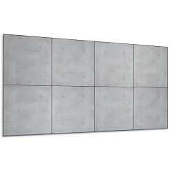 Wallfluent Panneau Mural TV 100x50 cm Texture Du Béton Brut 1 pièce- Lambris Mural