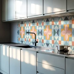Wallfluent Panneau Mural TV 120x60 cm Géométrie Des Formes 1 pièce- Lambris Mural